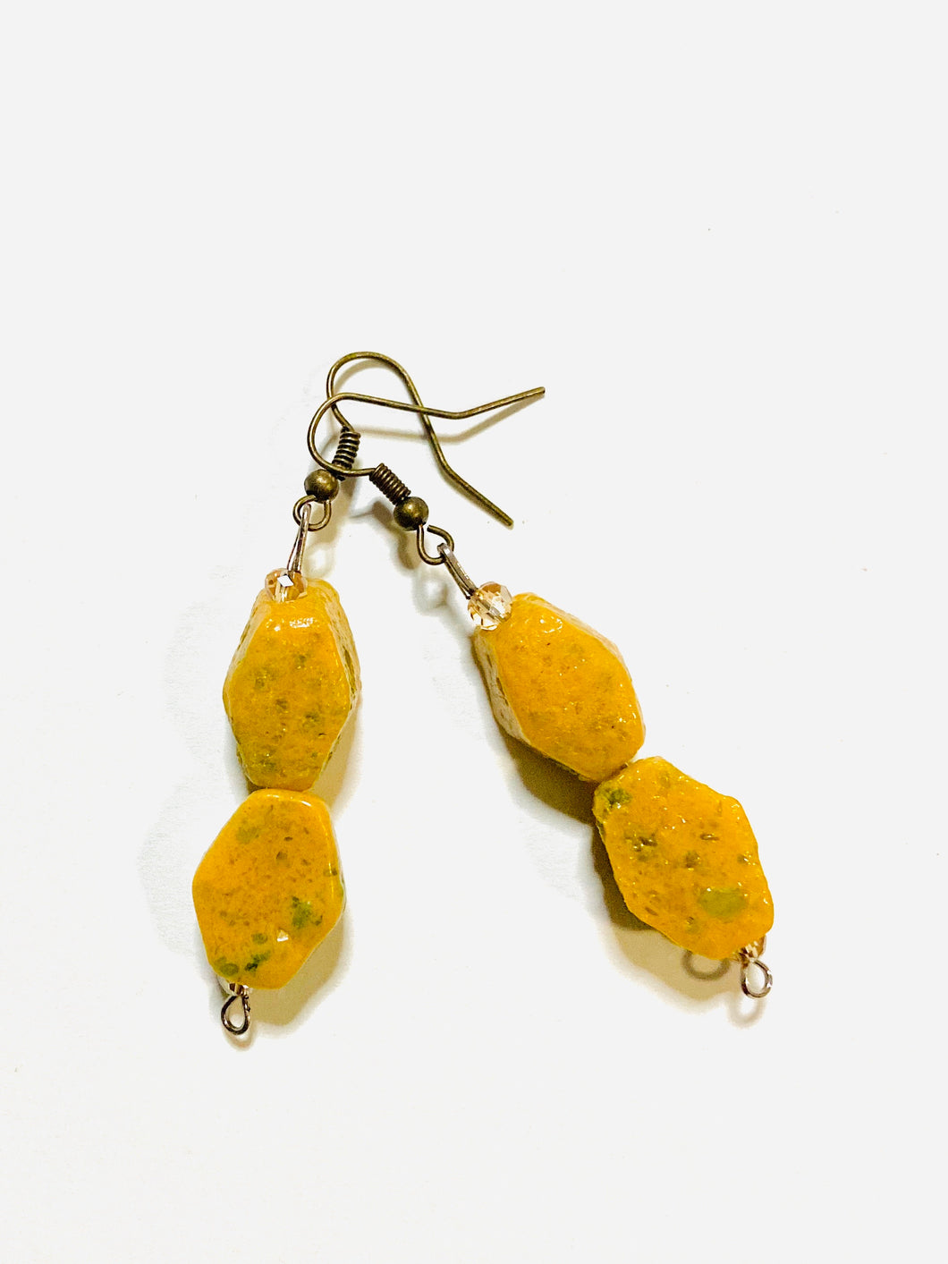 Glass earrings brownish