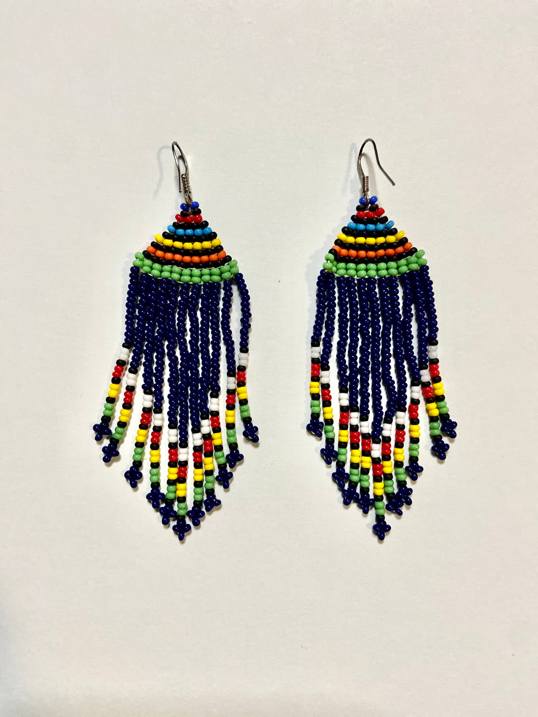 beaded stings earrings(dark blue)