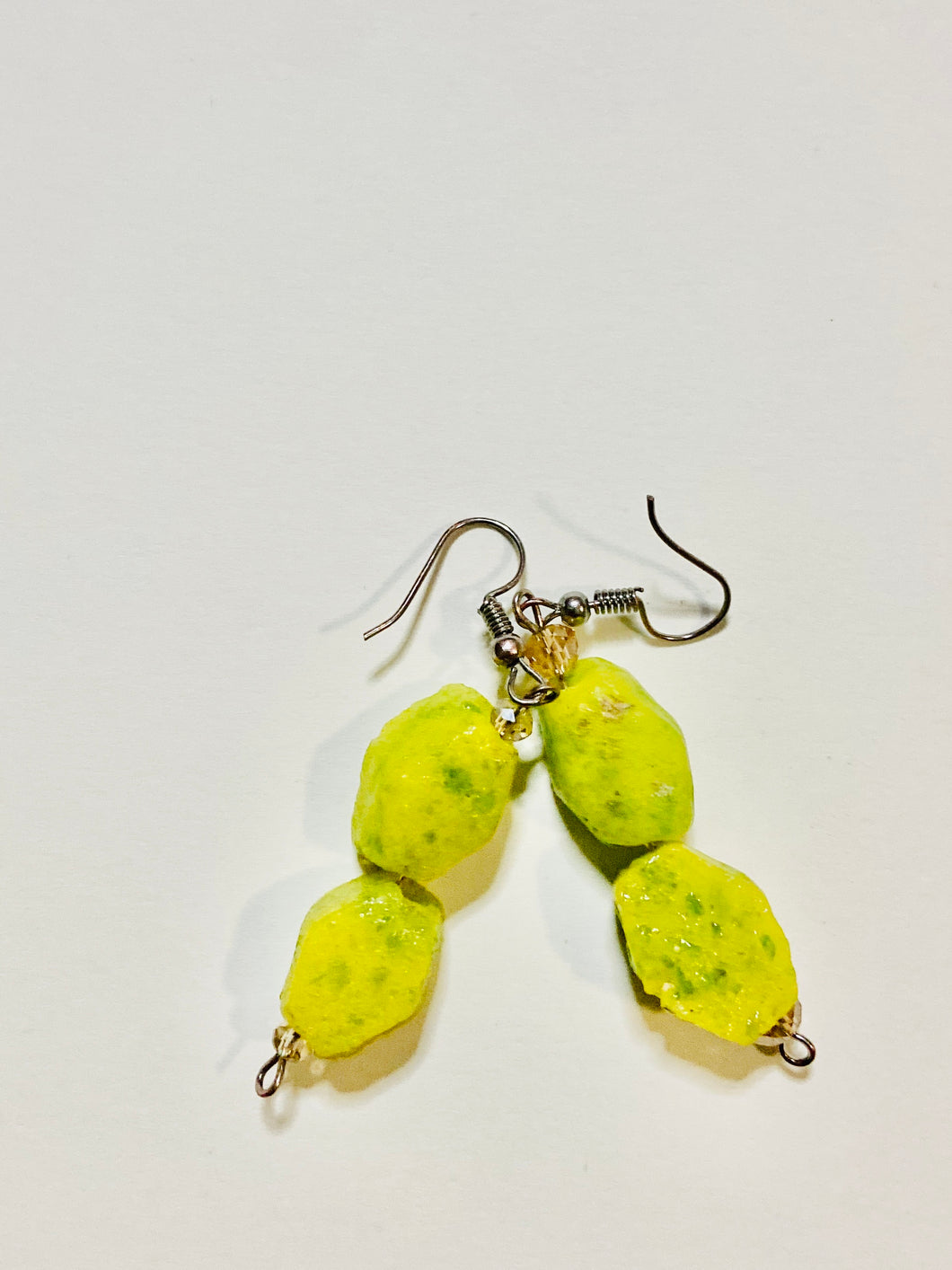 Glass greenish earrings