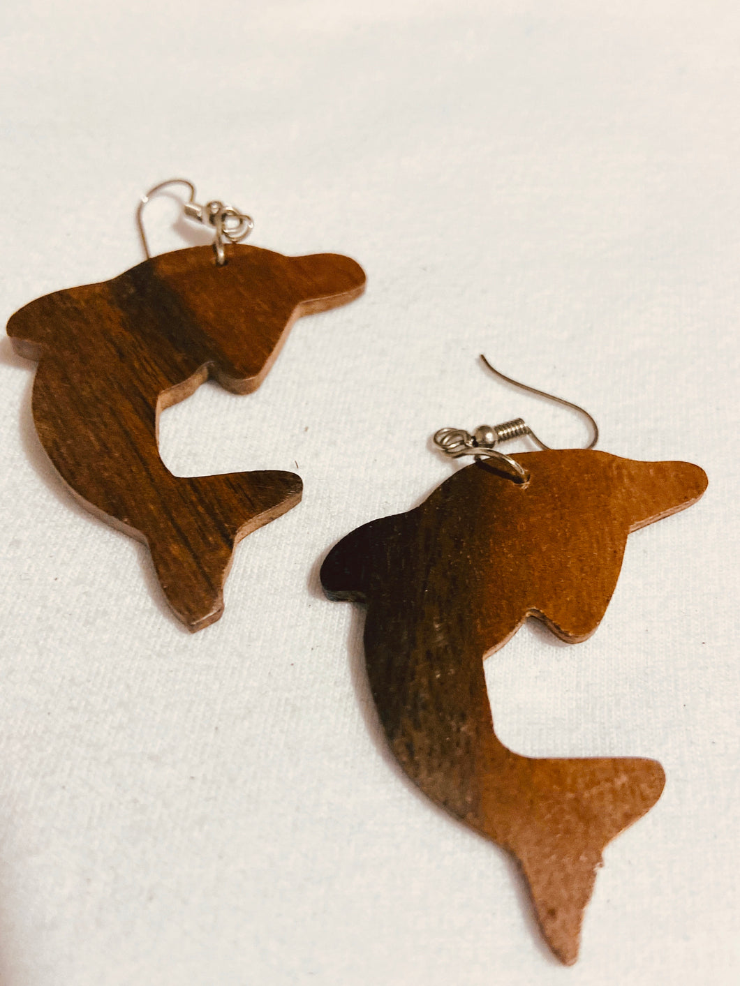 Dolphins wooden earrings