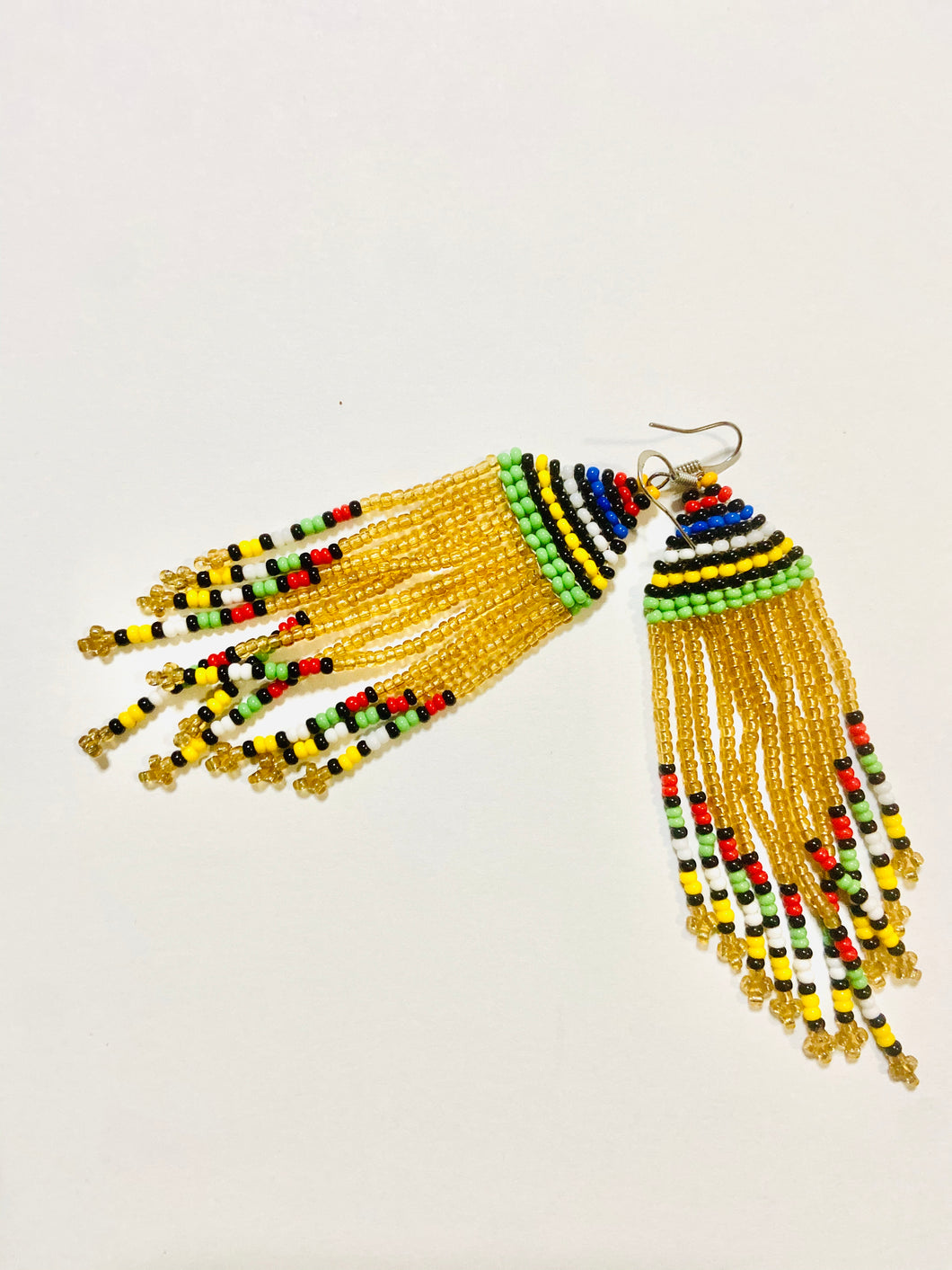 Beaded strings earrings(gold)