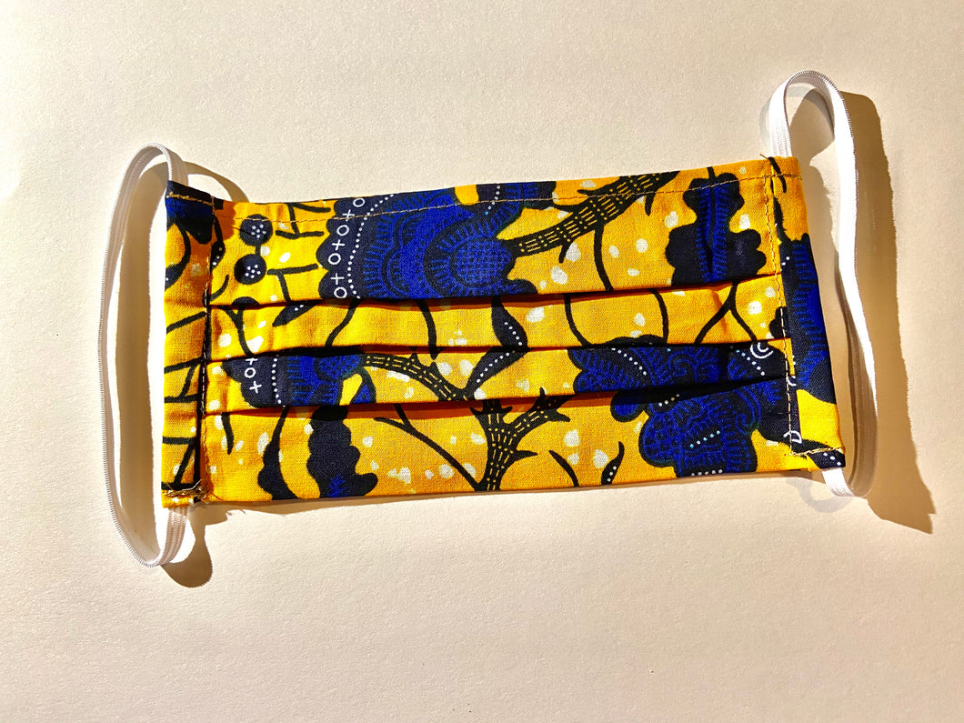 Yellow and blue mask